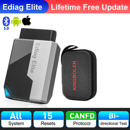 2026 New KINGBOLEN Ediag Elite Lifetime free Car Diagnostic Tools All system 15 Resets Bi-directional Test  Auto Scanner OBD2
