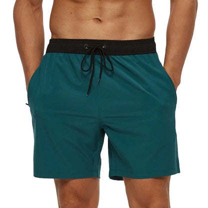 Datifer Summer 2026 Mens Shorts Solid Color Gym Mesh Liner With Zipper Pockets Beach Quick Dry Bermudas Masculina Swimsuits
