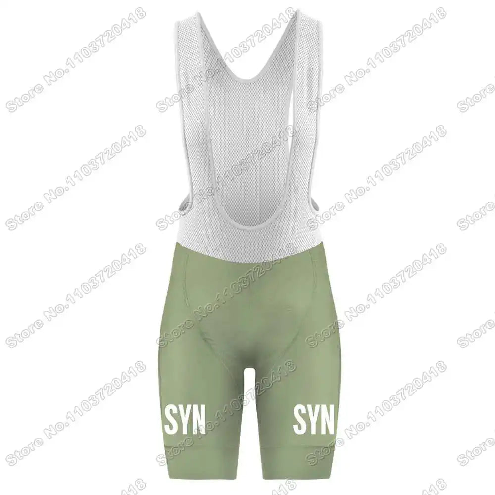 2025 SYN Cycling Jersey Set Pink Orange Green Grey Cycling Clothing Men Short Sleeve Kit Road Bike Shirt Suit Bicycle Bib Shorts