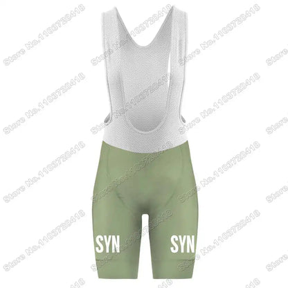 2025 SYN Cycling Jersey Set Pink Orange Green Grey Cycling Clothing Men Short Sleeve Kit Road Bike Shirt Suit Bicycle Bib Shorts