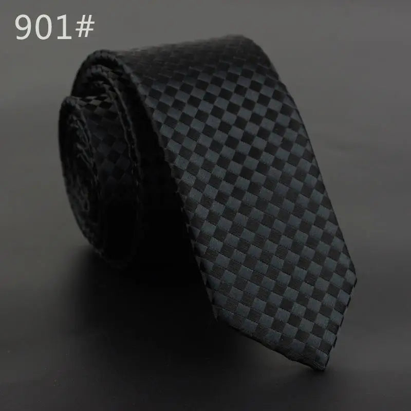 5cm Width Mens Ties New Fashion Plaid Neckties Corbatas Gravata Jacquard Woven Slim Tie Business Wedding Stripe Neck Tie For Men