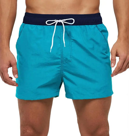 Men Summer Swim Shorts Swimwear Trunks Swimsuits Quickly Dry Surf Beach Board Elastic Waist Swim Pants Surffing Shorts with Mesh