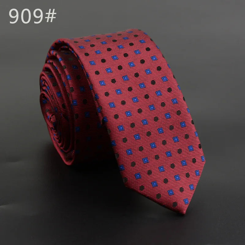 5cm Width Mens Ties New Fashion Plaid Neckties Corbatas Gravata Jacquard Woven Slim Tie Business Wedding Stripe Neck Tie For Men
