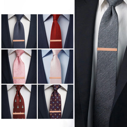 HAWSON Goldren Tie Clip For Men 2/2.2/2.5 inch Classic Copper Tie Bar Business Collar Pin Skiny Necktie Tie Pin Clip for Working