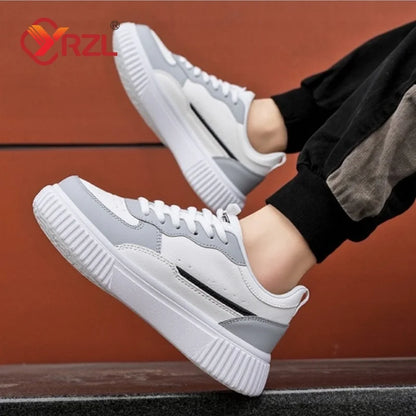 YRZL Mens Sneakers Autumn White Shoes Lightweight Thick Sole Non Slip Skatebaord Shoes Unisex Casual Sports Shoes for Man