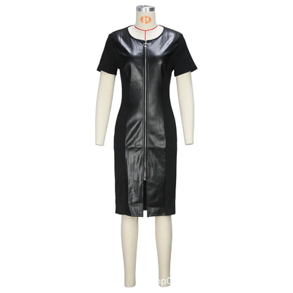 Plus Size Spring Trendy Light Maturity Sexy round Neck Breathable Front Opening Large Size Dress Skirt Chinese Brand Women&