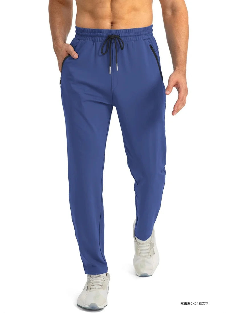 Outdoor Pants Men Quick Dry Straight Running Hiking Pants Elastic Lightweight Yoga Fitness Exercise Sweatpants Joggers