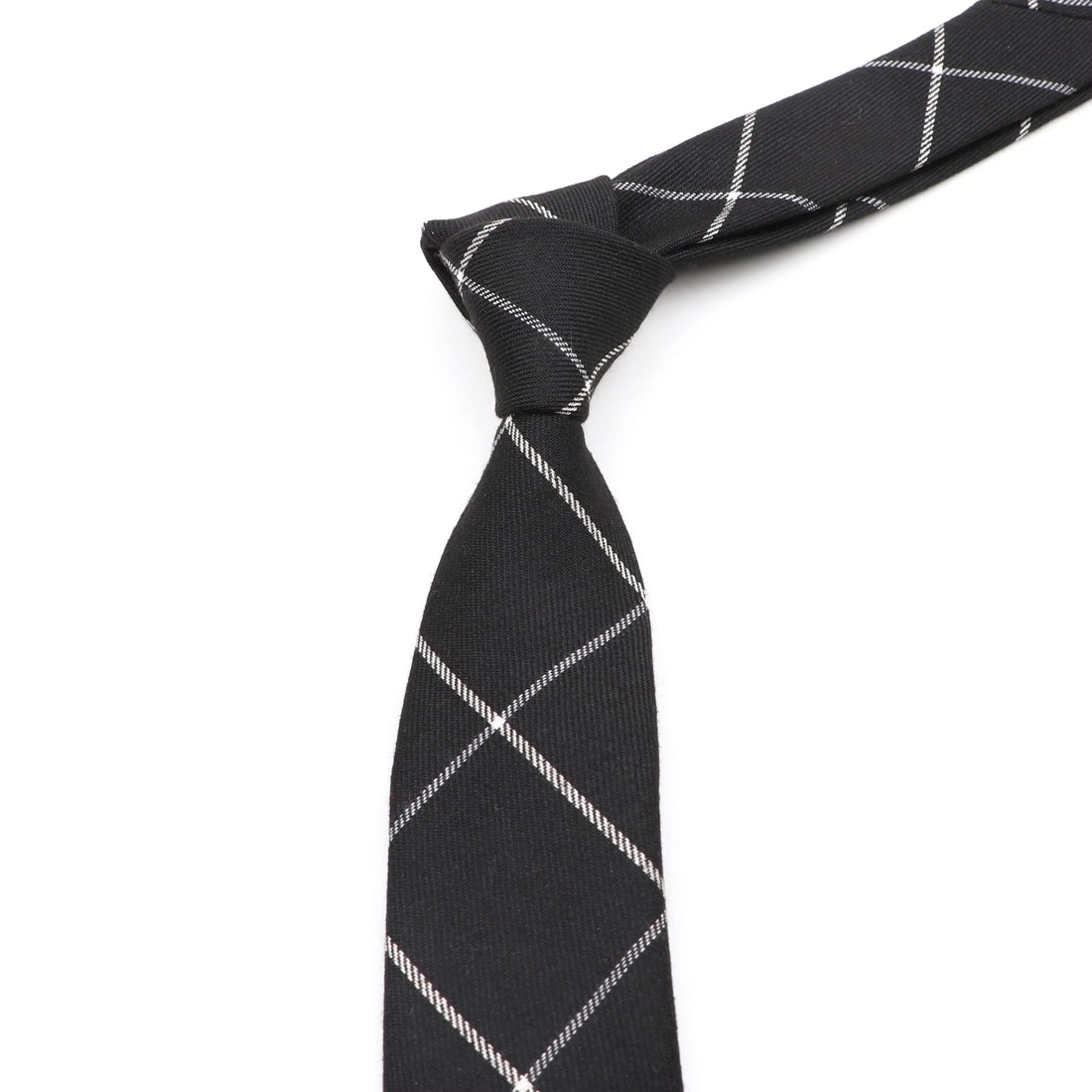 Classic Mens Solid Cotton Handmade 6cm Ties Striped Narrow Collar Slim Necktie Black Red Blue Formal Business Wedding Tie Gift