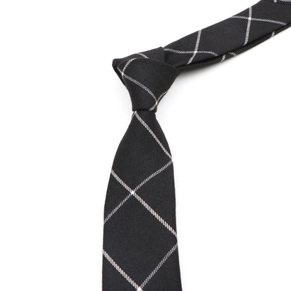 Classic Mens Solid Cotton Handmade 6cm Ties Striped Narrow Collar Slim Necktie Black Red Blue Formal Business Wedding Tie Gift