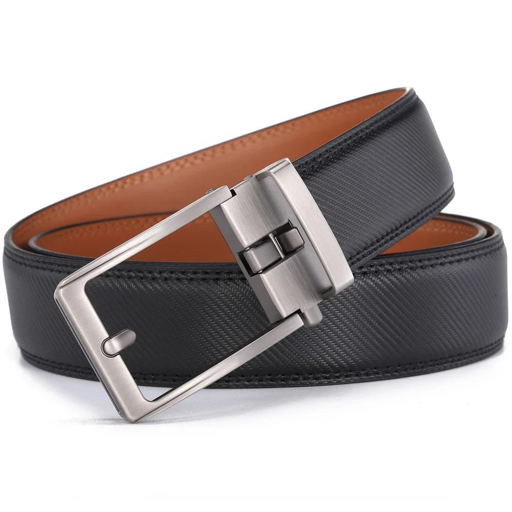 Unisex Click Belts for Men Luxury Brand Designer Fashion Automatic Buckle Genuine Leather Men&