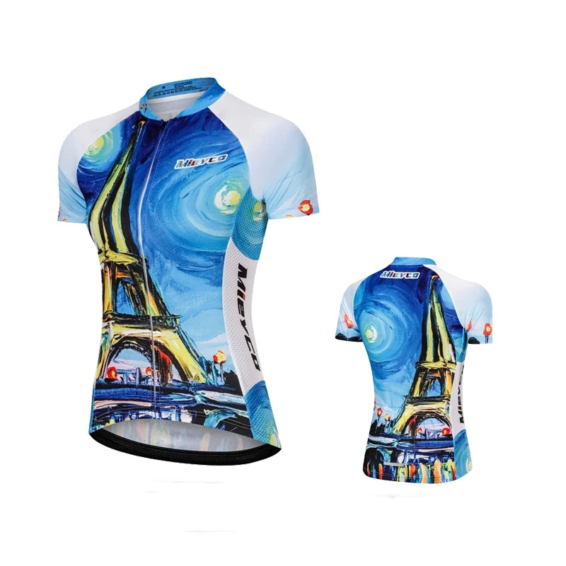 2023 Cycling Jersey Woman Outfits Summer Short Sleeve Clothing Quick Dry Breathable Women&