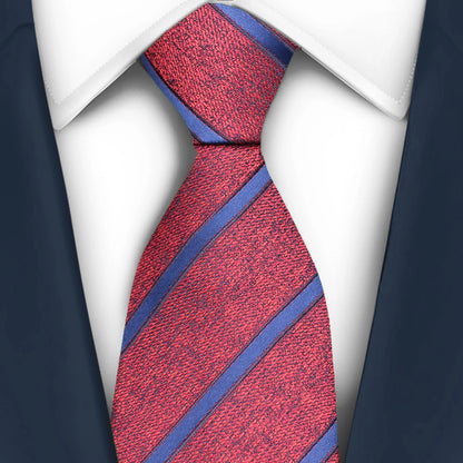 Luxury 7CM Mens Tie Necktie Red Green Stripes Solid Tie For Man Groom Jacquard Woven Neck Tie For Business Wedding Party