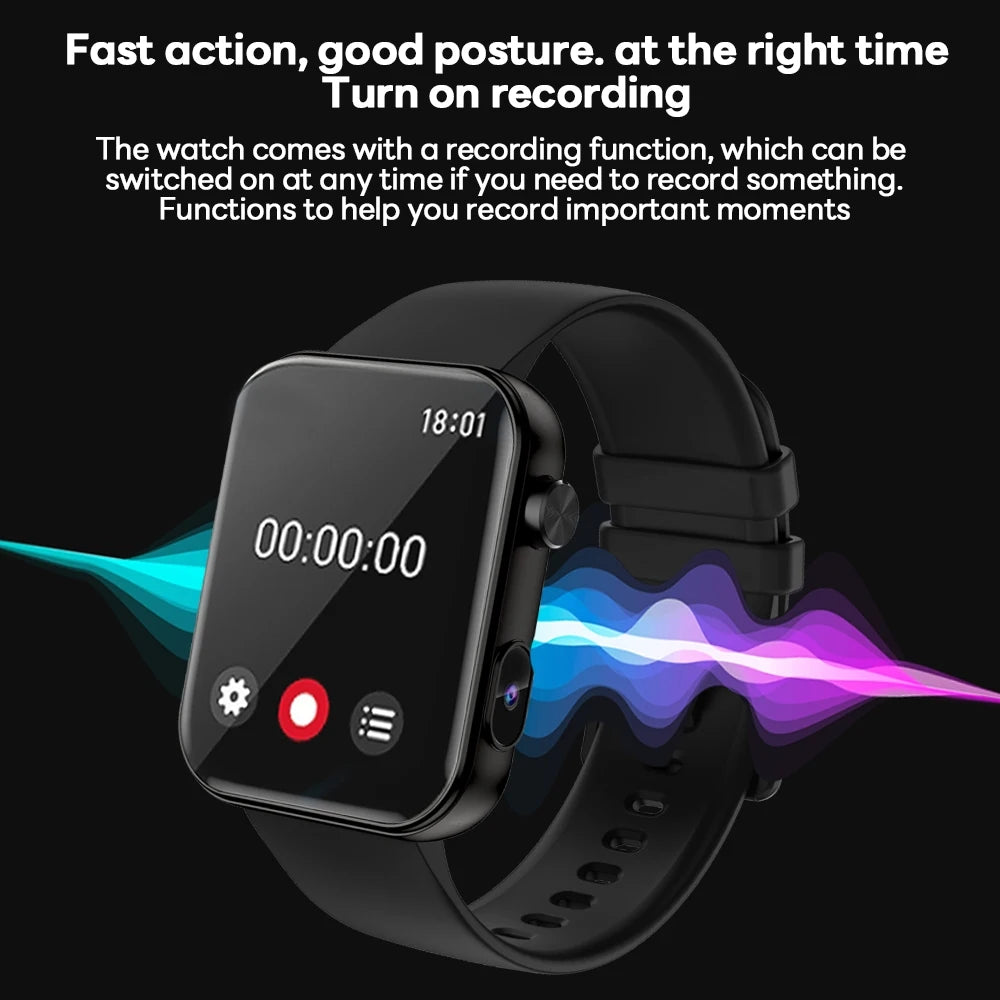 4K HD Smart Watch with Camera Men Recording Camera TWS Headset Local Music Bluetooth Calling Music Fashion Women Smartwatch 2025