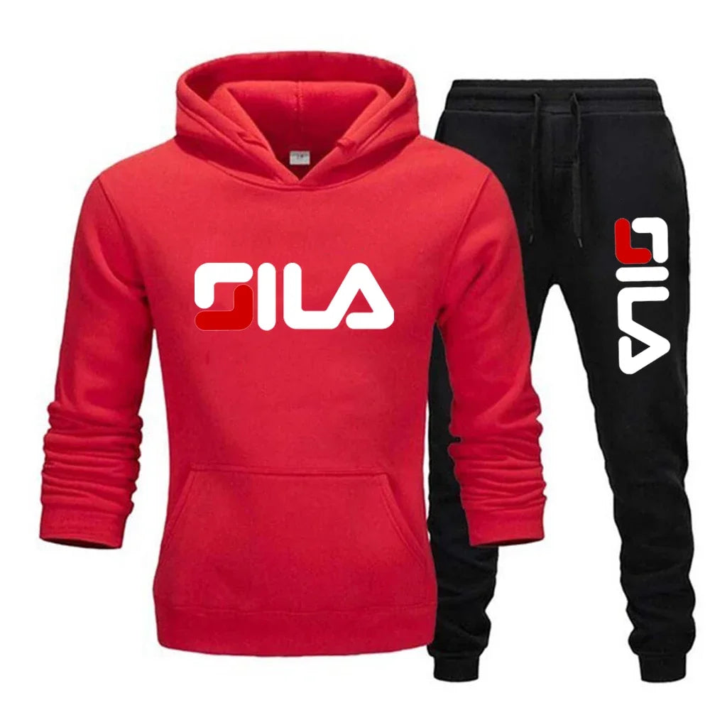 Two-piece sweatshirt, hoodie and casual long pants for men and women in autumn and winter 2025, loose sportswear and fitness set