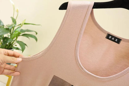 Women Long Tank Tops O-Neck Fashion Print Beauty&