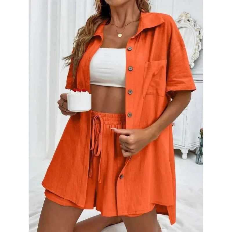 Faionable Casual ort Sve irt And orts Set Women&