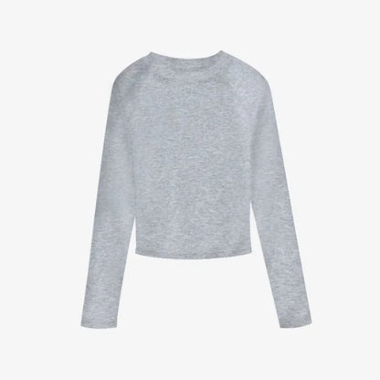 T Shirts for Women Cotton O Neck Long Sleeve Sexy Tops Autumn Casual Skinny Slim Basic Woman TShirts Black White Grey Clothing