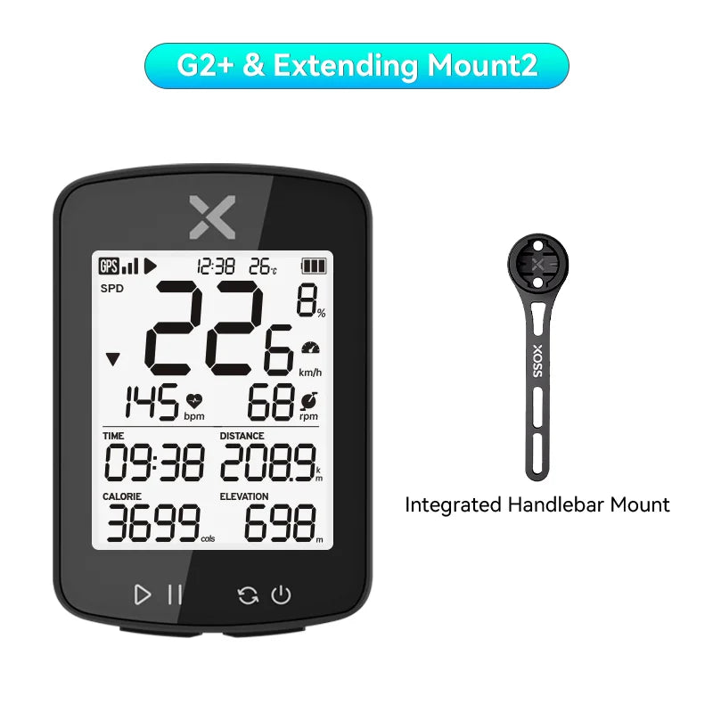 XOSS G2+ GPS Cycling Computer G Plus Bicycle Odometer G+ Gen.2 Wireless Speedometer Bluetooth Tracker Waterproof Road Bike MTB