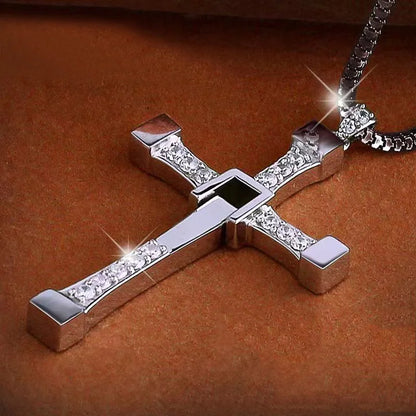 7.8*4.5cm Big Size Alloy Solid Cross Pendant Necklace 60cm Length Stainless Steel Chain Men Women Neck Jewelry Drop Shipping