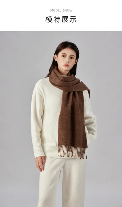High Quality Solid Color 100% Wool Scarf Men&
