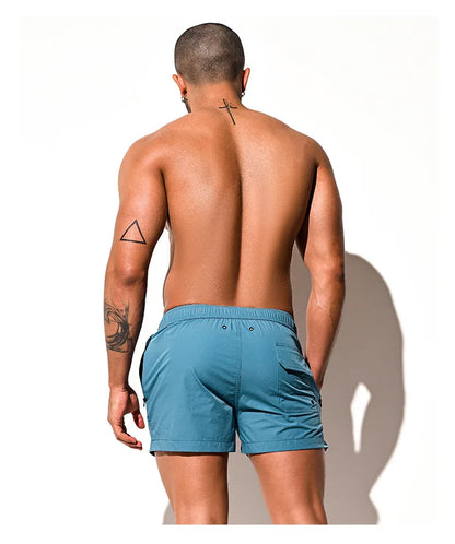 Desmiit Zipper Pocket Mens Beach Board Short Shorts Men Swimwear Swim Trunks Surfing Boardshorts Man Sport Wear Mesh Lined