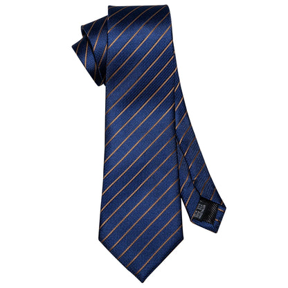 Barry.Wang Navy Royal Sky Blue Silk Men Tie Hanky Cufflinks Set Jacquard Teal Cyan Turquoise Necktie for Male Wedding Business