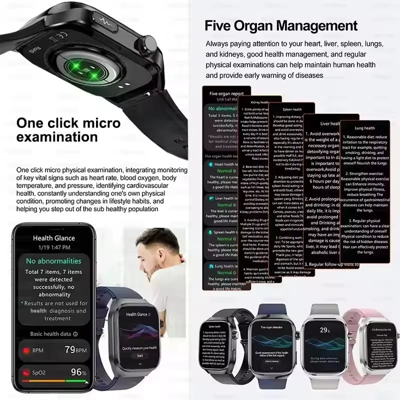 2025 New Smart Watch 2.04-inch AMOLED Screen Bluetooth Call IP68 Waterproof 650mA Sports Smartwatches Men Android Military-Grade