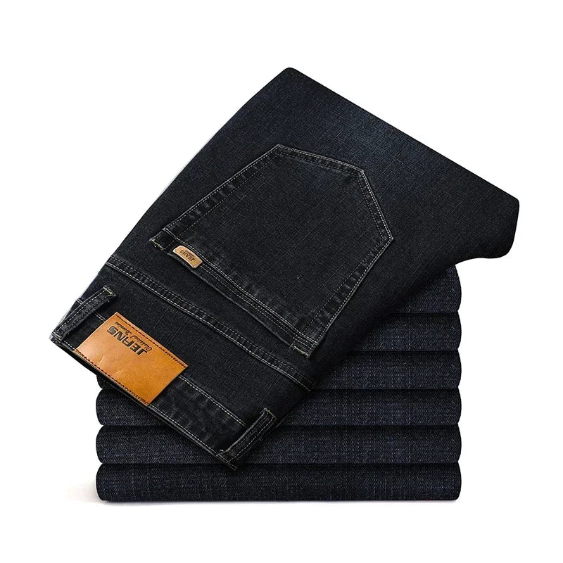 Large Size 40 42 44 46 2025 New Business Casual Stretch Trousers Classic Blue Denim Pants Male Men&