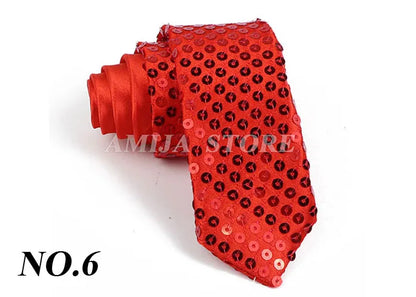 Shiny Sequins Neck Ties Men Women Stage Black Pink Blue Glitter Performance Prom Paillette Accessories Fashion Party 5cm Necktie