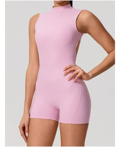 Hearuisavy Sports Overalls Women Gym High Stretch Sleeveless Yoga Bodysuit Running Push Up Butt-Lifting Fitness Jumpsuit Female
