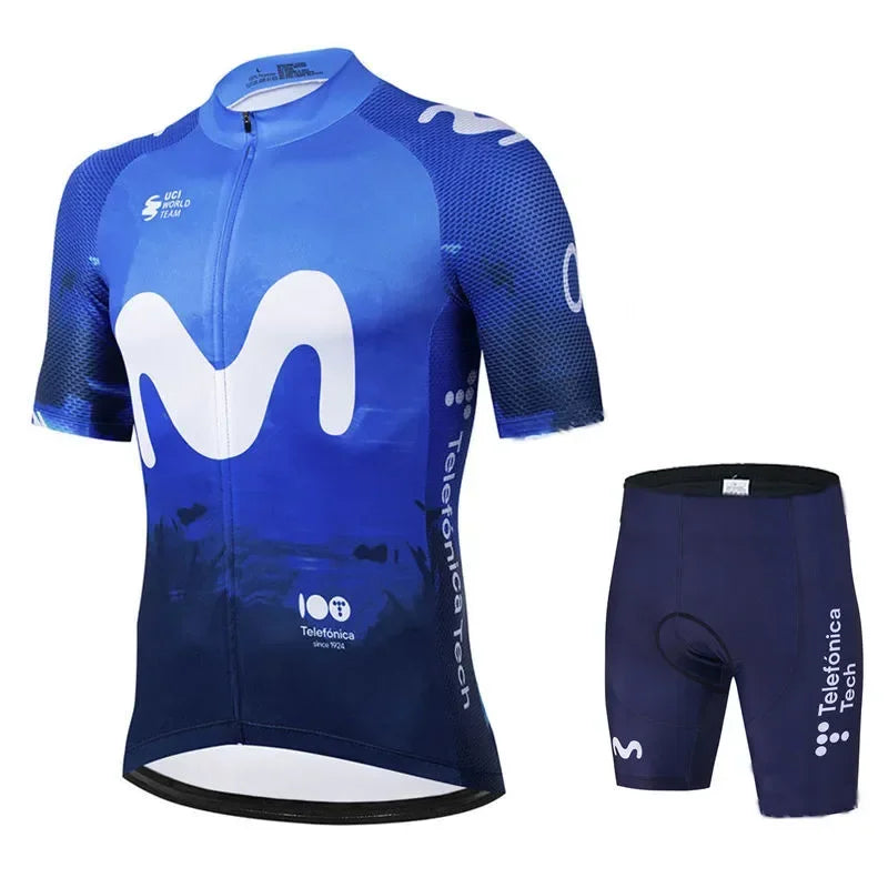 Movistar Pro Team Summer Cycling Jersey Suit Men&