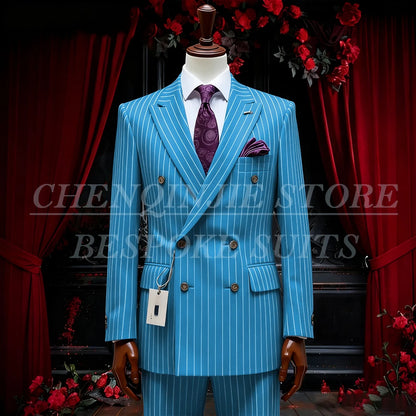 SILIWEYA Double Breasted Business Men&