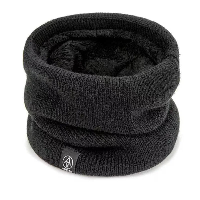 Warm Knitted Scarf Thickened Plush Windproof Winter Neck Gaiter Cold-proof Outdoor Sport Skiing Running Men Women Tube Scarf