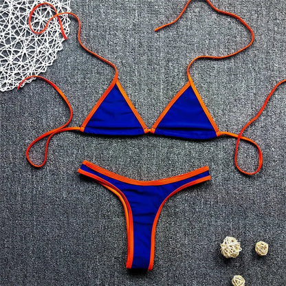 Swimsuit Women  European and American Sexy Bikini, Backless, Fresh and Cute, Multi-color Two-piece Swimsuit for Women