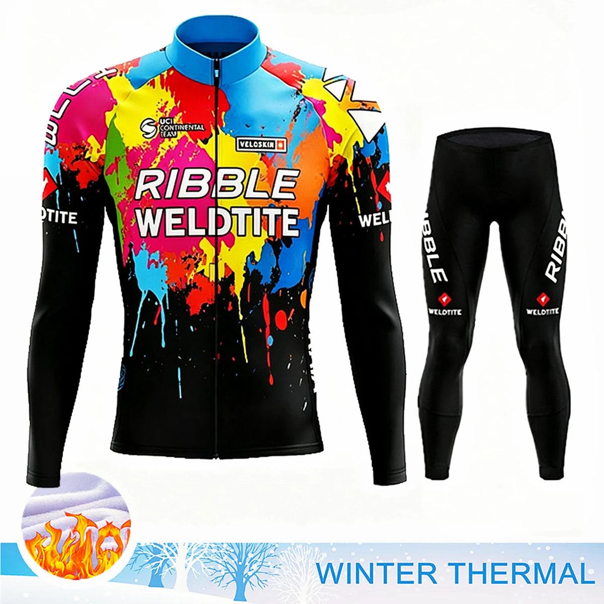 2027 Winter Thermal Fleece Cycling Clothes Long Sleeve Uniform Costume Sport Bike MTB Fleece Jersey Sports Set Bicycle Clothing