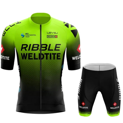 Ribble Weldtite Pro Team Cycling Jersey Set Summer Breathable Bicycle Men&