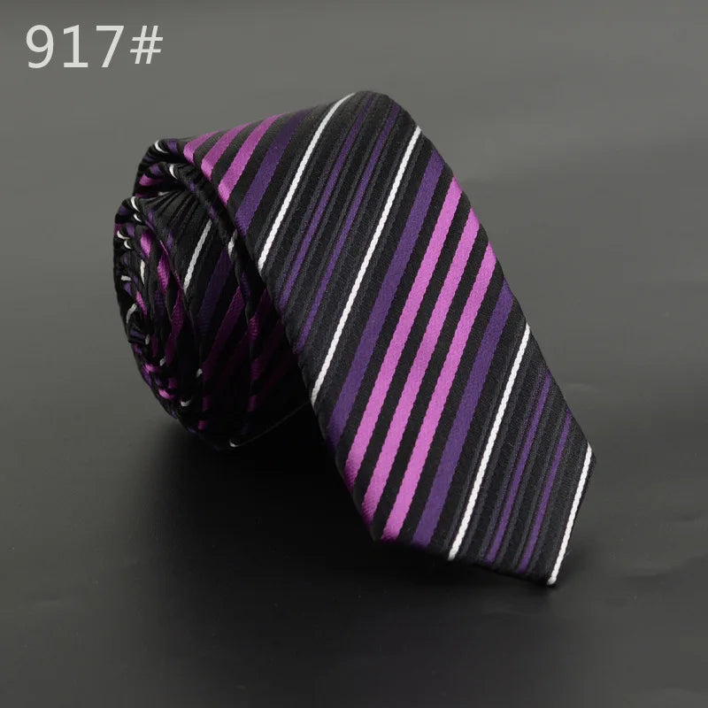 5cm Width Mens Ties New Fashion Plaid Neckties Corbatas Gravata Jacquard Woven Slim Tie Business Wedding Stripe Neck Tie For Men