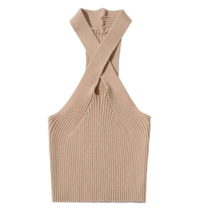 Summer Tank Top for Women 2024 Knitted Bustier Going Out Outfits Solid Color Trendy Basic Slim Fit Y2k Women&
