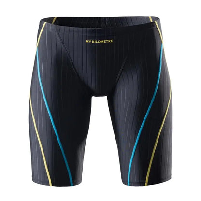 Men‘s Swimming Trunks Swimsuit Jammer Endurance Athletic Training Swimsuit Racing  Shorts Swimwear Men Swim Jammers Brief