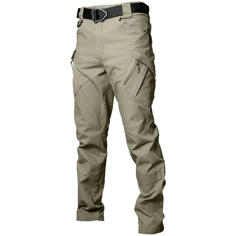 Mens Elasticity Tactical Cargo Pants Outdoor Urban Commute Comfortable Waterproof Multi-pocket Climbing Hiking Casual Pants Male