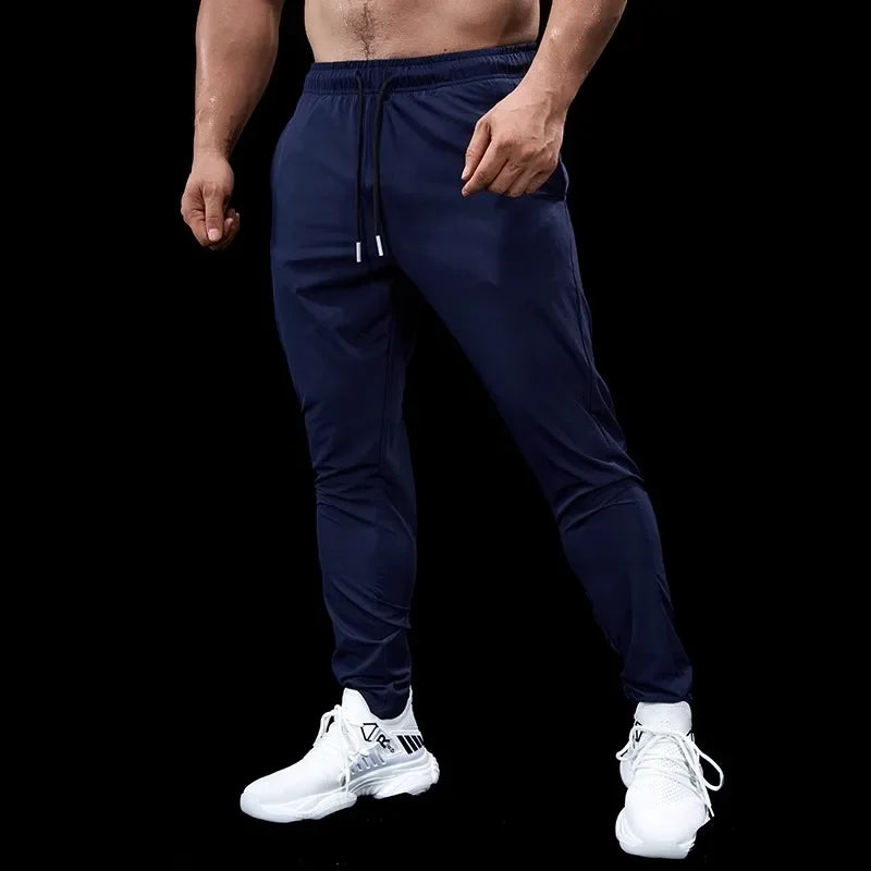 Summer Men Sports Pants Quick-drying Trousers Gym Fitness Slim Casual Thin Cuffed Small-leg Pants Running Basketball Breathable