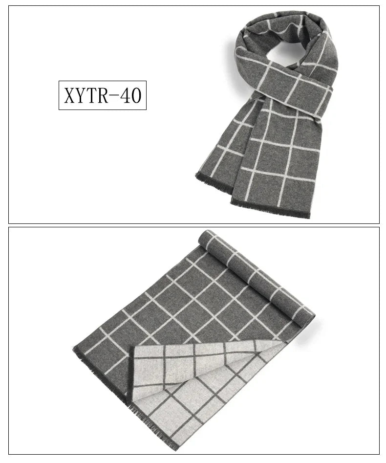 Classic Brand Scarfs for Men Thick Imitation Cashmere Shawl Scarves Winter Warm Business Muffler Scarves Long Wrap