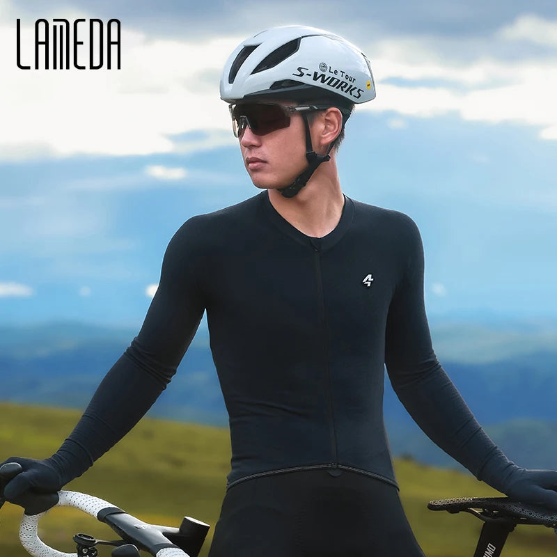 Lameda Cycling Clothes For Men Sweat-wicking Quick-drying Cycling Jersey Man Full Zipper With Pockets Bicycle Clothing