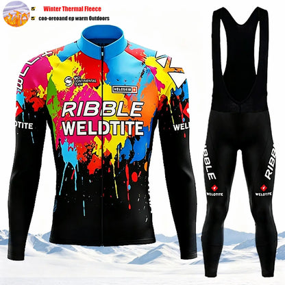 2027 Winter Thermal Fleece Cycling Clothes Long Sleeve Uniform Costume Sport Bike MTB Fleece Jersey Sports Set Bicycle Clothing
