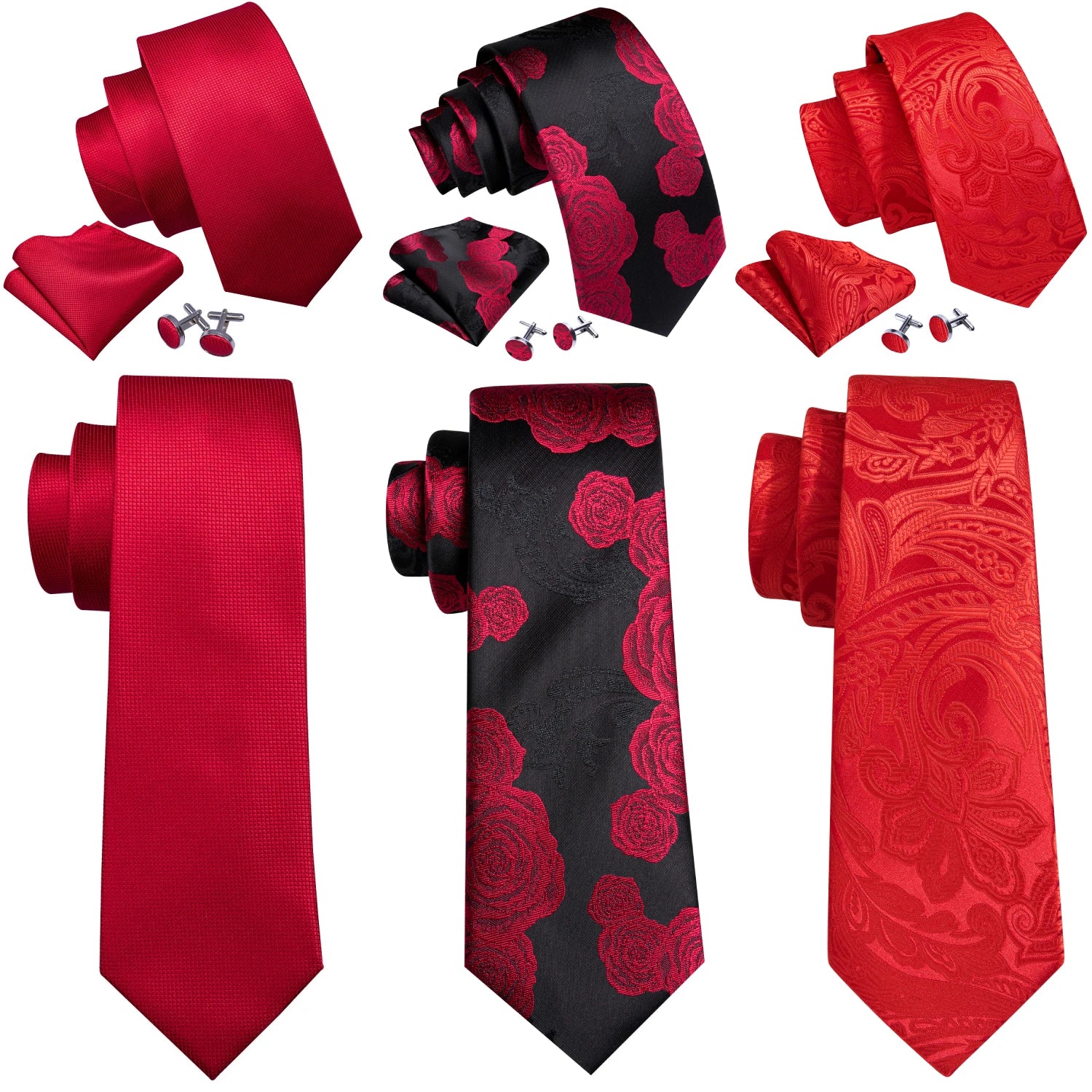Barry.Wang Jacquard Bright Red Men&