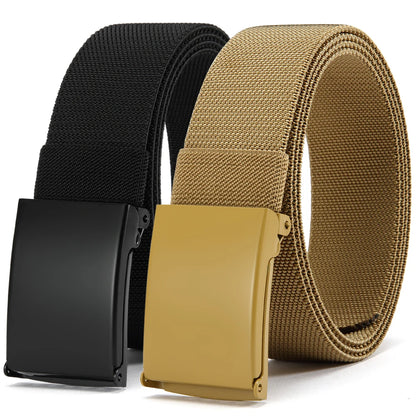 Men Female Belts Military Nylon Adjustable Belt Outdoor Travel Tactical Waist Belt with Plastic Buckle for Pants 125cm