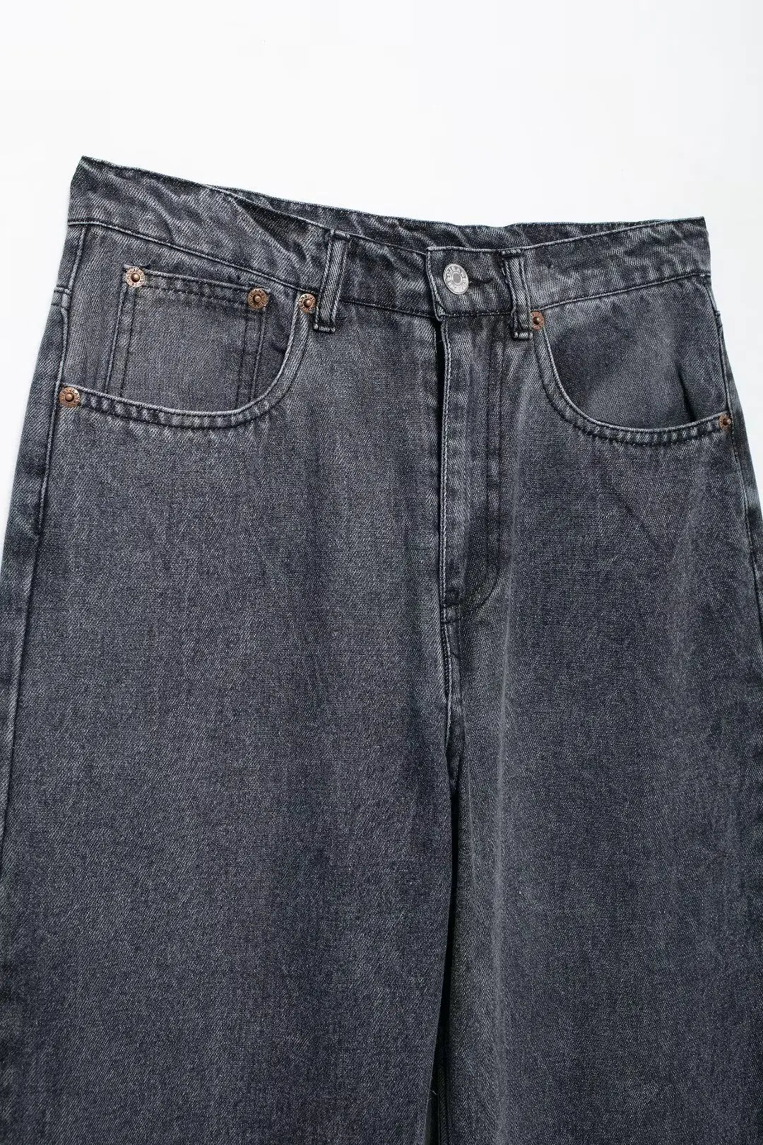 Jeans For Women 2024 Denim Solid Loose Zipper Fly Female Hole Trouser Pockets Wild Basic Commute Woman Wide Leg Long Pant