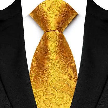 Luxury 8CM Mens Ties Solid Paisley Classic Business Necktie Jacquard Woven Neck ties For Men Groom Wedding Business Party