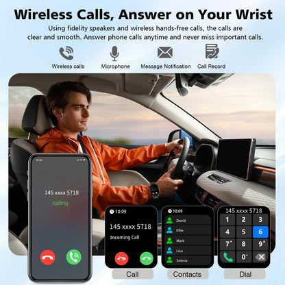 Smart Watch with 1.83-Inch HD Display – Wireless Calling/Dialing, Alarm/Message Notifications, Fitness Tracking, Music Control.