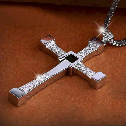 7.8*4.5cm Big Size Alloy Solid Cross Pendant Necklace 60cm Length Stainless Steel Chain Men Women Neck Jewelry Drop Shipping